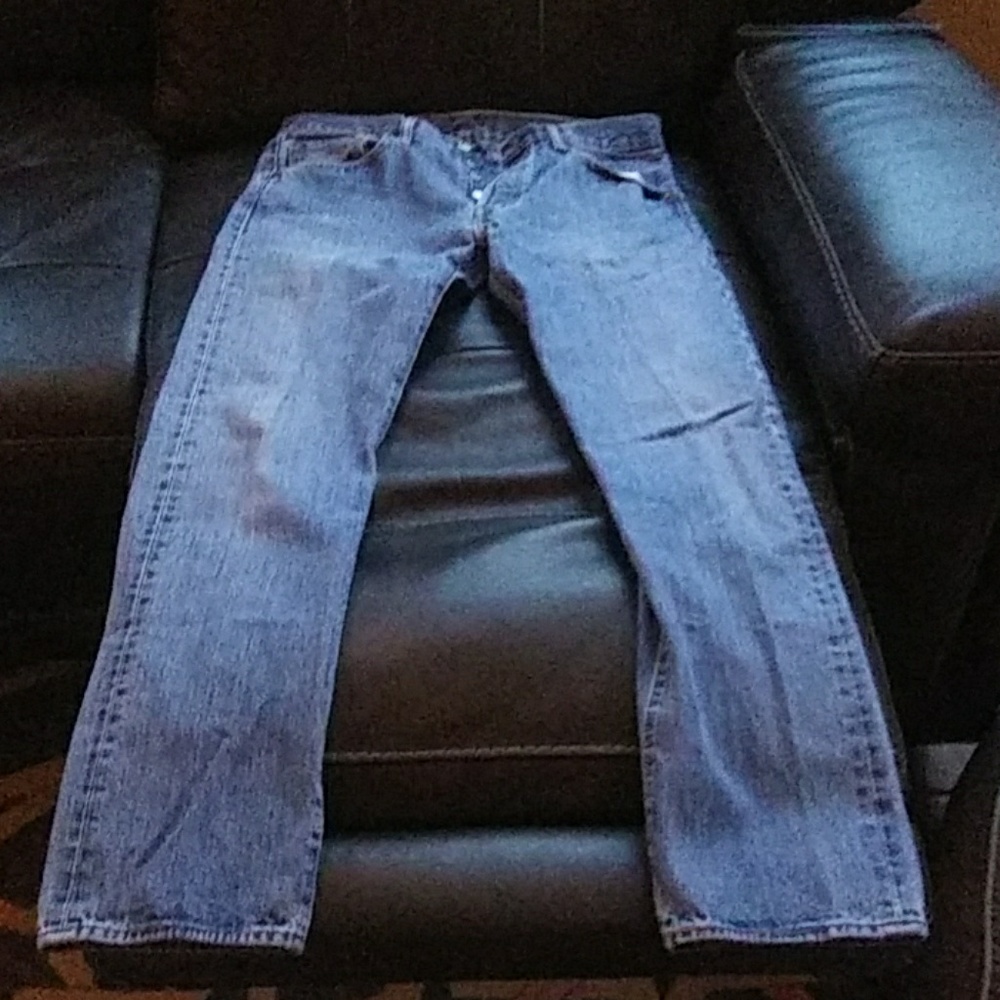 Classic Levi's 501 button fly jeans.